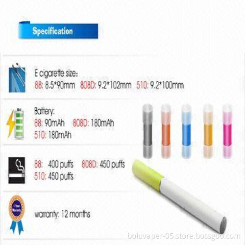 BV-510 Various Flavor Electronic Cigarettes in Gift Box, 3.6V Output Voltage